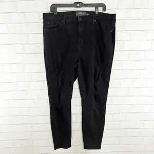 Torrid Black Distressed Sky High Skinny Jeans Women's Plus Size 18 Regular